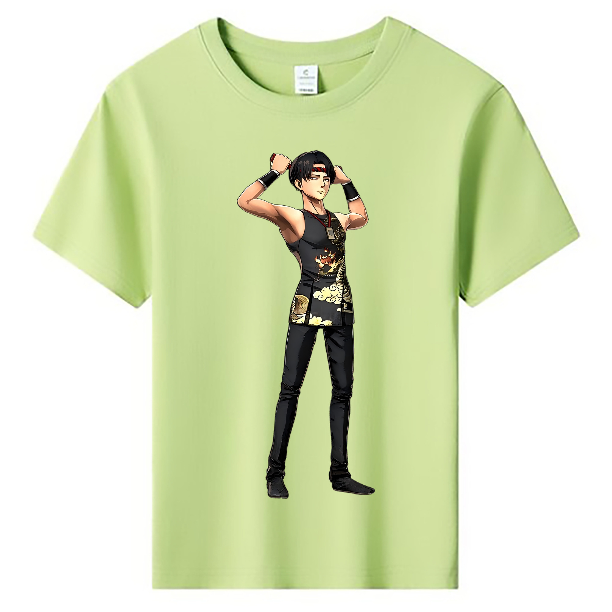 （画像用） 進撃の巨人 リヴァイ·アッカーマン Attack on Titan Levi Ackerman 綿100％キッズTシャツ（フロントプリント）